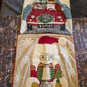 Pottery Barn Red and Cream Nutcracker Holiday Pillow Cover